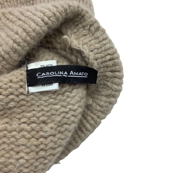 Carolina Amato Hat Cap Women One Size Angora Wool Blend - Picture 5 of 6